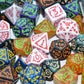 SmartDealsPro Double-Colors Polyhedral Dice Sets with Pouches for D&D DND RPG MTG Dungeon and Dragons Table Board Roll Playing Games D4 D6 D8 D10 D% D12 D20 (6-Color Retro Sets)
