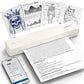 POLONO Portable Printer Wireless for Travel, D810 Bluetooth Thermal Printer Support for 8.5"x11" US Letter, Beige