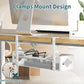 Under Desk Cable Management Tray 2 Pack, No Drill Cable Organizer With Clamp for Standing Desk, Easy to Install Cord Management System, No Damage Wire Organizer