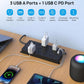 TROND Surge Protector Power Strip 15 ft, Flat Plug Extension Cord with 32W USB C & QC 3.0 Charger, 4000 Joules, ETL Listed, 13 Wide Spaced Outlets, Heavy Duty, Wall Mount for Home Office, Black