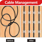 100PCS Cable Clips, Adhesive Wire Clips Organizer Cord Clips Management, Cable Staples Outdoor Strong for Wall, Desk, Christmas Lights, String Lights, Fairy Lights, Clear Glossy, Small