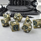 RULE DICE Metal D&D Dice, DND Dice Set, Polyhedral Dice for Dungeons and Dragons RPG Games | 7pc D and D Dice Set with Green Serpent | Gift for TTRPG Players