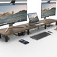 Dual Monitor Stand - 43.7 inch Extra Long Wide TV Stand - Wood & Steel Leg Desktop Riser - Desk Organization - Home Office (Vintage)