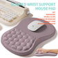 2-in-1 Ergonomic Set, Wave Rise Keyboard Wrist Rest and Massage Bulge Slope Mouse Pad Wrist Support, Cushion Memory Foam Integrated to Relieve Wrist Pain, Purple