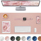 Leather Desk Pad Blotter,Mouse Pad,Office Desk Mat, Non-Slip PU Leather Desk mat,Large Desk mat,Waterproof Keyboard mat for Office/Home/Decor (Pink,35" x 17")