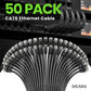 GEARit Cat 6 Ethernet Cable Pack - 50-Pack 0.5 ft Cat6 Ethernet Patch Cables | RJ45 Network Patch Cable, 10 Gbps Snagless Gold-Plated Connectors - Ethernet Cable Cat 6 for PC, TV, Router - Black