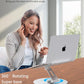 Ultra-Stable Swivel Laptop Stand for Desk with 360 Rotating Larger Base, Aluminum Anti-Loosening Structure, Height Adjustable Laptop Stand, Fits 10"-17.3" Laptops，Silver