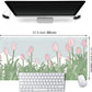 WatercolorTulip Flower Mouse Pads,Extended Gaming Mousepad XXL Kawaii Anime Desk Mat Pink Green Large Full Desk Mouse Pad for Wireless Mouse Keyboard Mat with Stitched Edges 31.5" x15.75