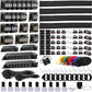 ELII 327 PCS Cable Management Kit 4 Cable Cable Sleeves,65 Cable Clips with 13Cord Holders,25 Roll Cable Organizer Straps,200 Fastening Cable Ties,20 Cable Zip Tie Mounts for Computer (Black)