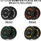 RitFit Bumper Plates, Colored Fleck-Rubber Weight Plates with Steel Insert, 2-inch Olympic Weight Plates for Weight Lifting and Strength Training, 170LB set