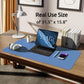 YSAGi Leather Desk Protector, Office Mat, Large Mouse Mat, Non-Slip PU Leather Blotter, Laptop Desk Pad, Waterproof Writing Pad for Office and Home (Sea Blue, 31.5" x 15.8")