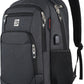 17 Inch Laptop Backpack, Business Anti Theft Slim Durable Laptops Backpack with USB Charging Port, Water Resistant College Computer Bag Gifts for Men & Women Fits 15.6 Inch Notebook-Black