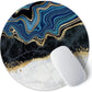 ITNRSIIET Round Mouse Pad with Stitched Edge Premium-Textured Waterproof Non-Slip Rubber Base Desktop Protection Mat Diameter 8.7 inches, Abstract Art Marble
