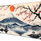Dynippy Thin Extended Gaming Mouse Pad （31.5 * 11.8 * 0.08 inch） with Stitched Edges Large Mousepad Long XXL Keyboard and Mouse pad Desk Mat for Gaming Office & Home - Japanese Landscape