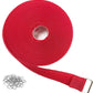 1"x16ft Hook and Loop Straps with 25 Metal Buckles, Adjustable Fastening Cable Straps, Cut-to-Length Cinch Strap, Reusable Nylon Securing Cord Ties for Organizer or Storage, 1 inch Wide,Red