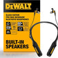DEWALT Heavy Duty Black Edition 2-in-1 Neckband Bluetooth Headphones w/Built-in Speakers, Jobsite Wearable Speaker & Around Neck, Wireless Headset, 60+ Hrs Hands-Free Music & Calls, Carry Pouch