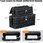 Black Cable Management Box,2 Pack Large & Medium Rattan Cable Organizer Box for Power Strip,2 Open Slots Cords Hider Box for TV Wires, Computer, Router, USB Hub and Under Desk Power Strip