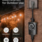 HBN Outdoor Light Timer with Remote Control, Waterproof Light Sensor Timer, 100 ft Wireless Range, 1 Grounded Outlet for Christmas Lights, 15A 1/2HP Heavy Duty