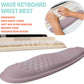 2-in-1 Ergonomic Set, Wave Rise Keyboard Wrist Rest and Massage Bulge Slope Mouse Pad Wrist Support, Cushion Memory Foam Integrated to Relieve Wrist Pain, Purple