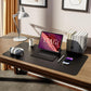 YSAGi Leather Desk Protector, Office Mat, Large Mouse Mat, Non-Slip PU Leather Blotter, Laptop Desk Mat, Waterproof Writing Pad for Office and Home (Black, 31.5" x 15.8")