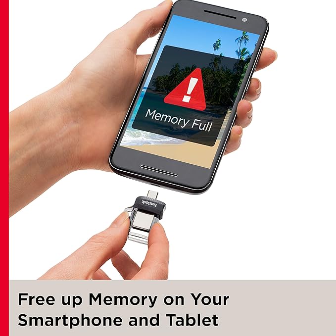 SANDISK 64GB Ultra Dual Drive m3.0, microUSB and USB Type-A, High-speed USB 3.0,, Retractable design for Android Devices and Computers - SDDD3-064G-G46, Black
