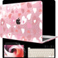 MEEgoodo Case for MacBook Pro 13 inch Case 2022 2021 2020 New A2338 M2/M1 A2251 A2289, Laptop Hard Shell with Keyboard & Camera Cover Compatible with 13 inch MacBook Pro, Pink Hearts & Dots