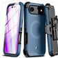 M MYBAT PRO for iPhone Air Case with Belt Clip Holster, [Compatible with Magsafe] w/Screen Protector, Anti-Drop, Shockproof, w 360°Rotating Kickstand, Heavy Duty Protection (Blue)