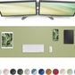 AFIING Leather Desk Pad Protector,Mouse Pad,Office Desk Mat, Non-Slip PU Leather Desk Blotter,Large Desk mat,Waterproof Keyboard mat for Office/Home/Decor (Olive Green,55"" x 17"")