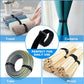 64ft 1.5 Inch Wide Cable Straps, Jumpso Adjustable Fastening Hook and Loop Straps with 50 Buckles, Reusable Nylon Cut-to-Length Cinch Straps for Organizer or Storage, Black
