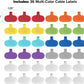 Wrap-It Storage - Cable Labels - Oval, Multi-Color (36 Pack) - Write-On Wire Tags for Cord Identification with Power Strips Behind Desks and TVs
