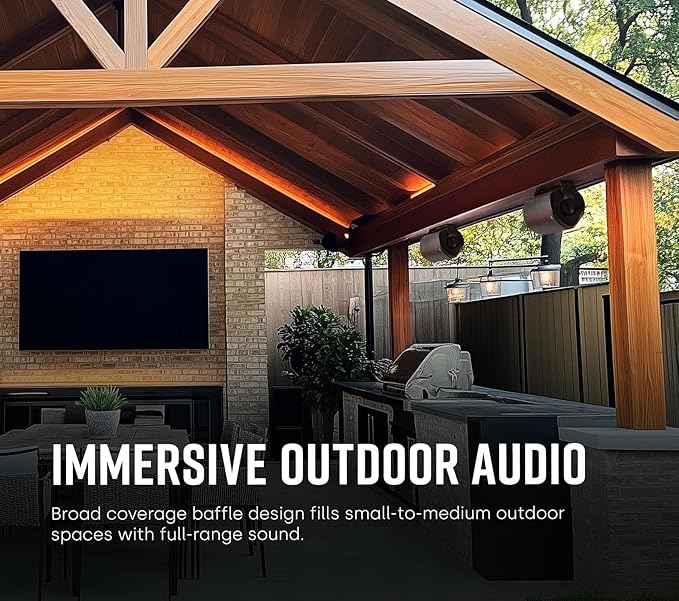 Polk Audio Atrium 5 Outdoor Speakers Wired with Powerful Bass (Pair, White), All-Weather Durability, Broad Sound Coverage, Speed-Lock Mounting System (Pack of 6)