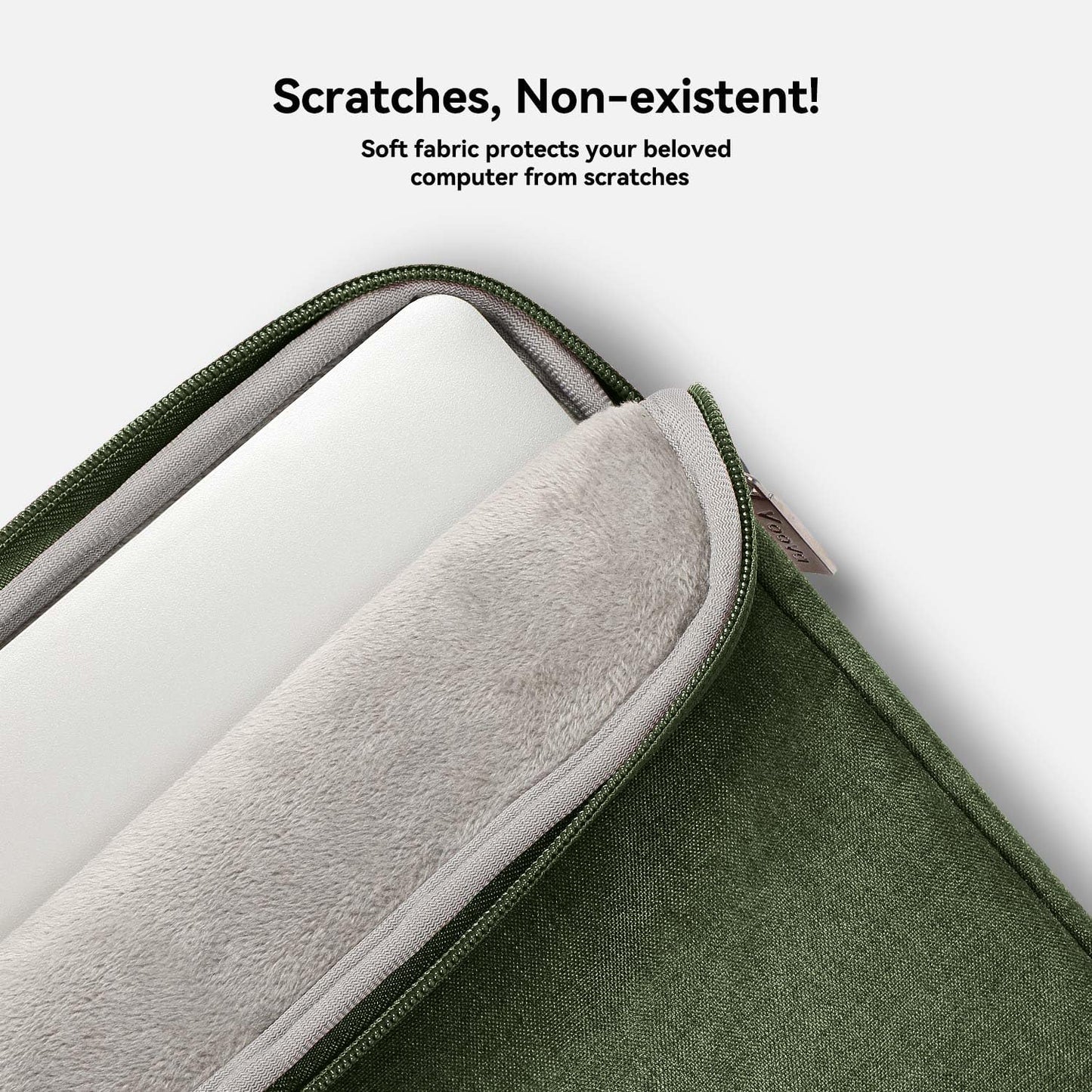 Voova Laptop Bag 17 17.3 Inch Water-resistant Laptop Sleeve Case with Shoulder Straps & Handle, Computer Case Cover Slim Briefcase Compatible with 17-18” Hp Dell Asus Acer, Army Green