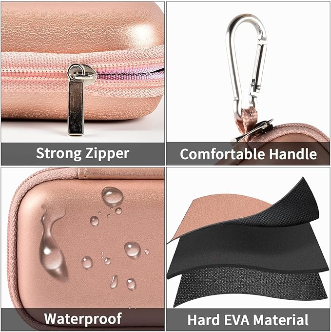 Hard Case Compatible with SanDisk Extreme PRO 500GB 1TB 2TB 4TB Portable External SSD. Carrying Travel Holder for Crucial X8 Solid State Drive (Box Only)-Rose Gold