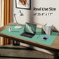YSAGi Leather Desk Protector, Office Mat, Large Mouse Mat, Non-Slip PU Leather Blotter, Laptop Desk, Waterproof Writing Pad for Office and Home (Green-Blue, 35.4" x 17")