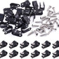 Swpeet 120 Pack Black 3/8 Inch Nylon Plastic R-Type Cable Clips Clamp Kit, Nylon Screw Mounting Cord Fastener Clips with 120 Pack Screws for Wire Management (3/8 Inch, Black)