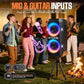 W-KING Portable Speaker Bluetooth Partybox, 370W MAX Pro Sound Loud, Deepest Bass,Large Outdoor Boom Box Wireless, CSB, Telescopic Handle&Sturdy Wheels, 25H, Futuristic Light,MIC&Guitar in