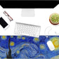 Dynippy Thin Extended Gaming Mouse Pad （31.5 * 11.8 * 0.08 inch） with Stitched Edges Large Mousepad Long XXL Keyboard and Mouse pad Desk Mat for Gaming Office & Home - The Starry Night