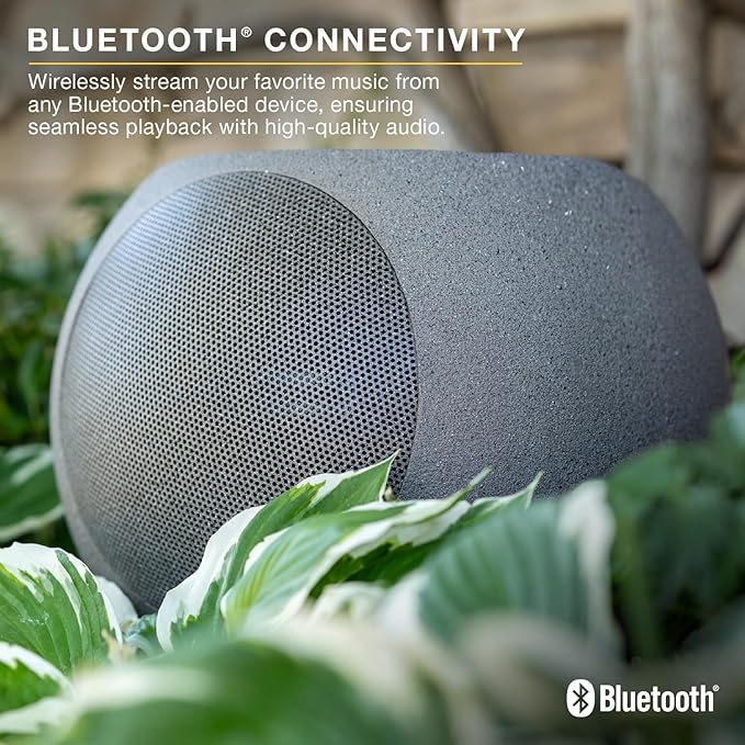 Victrola Zen – Wireless Outdoor Bluetooth Solar Speaker – IP65 Weather Resistant, Solar Charging, Multi-Speaker Connection Using Auracast (Each, Stone)