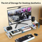 Computer Monitor Stand Riser for Desk,4.5-6.3 Inches Freely Height Adjustable with Cellphone Holder,Multi-Purpose Desktop Organizer Monitor Stands Riser for Computer,Laptop,Printer,TV (White)
