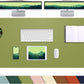 Leather Desk pad Protector, Large Desk mat with Natural Cork & PU Leather,Mouse pad,Non-Slip Office Desk Mat,Waterproof Desk Writing Pad for Office and Home (47in*23.7in, Olive Green)