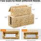 Cable Management Box,Hand-Woven Water Hyacinth Decorative Cord Organizer,2 Side Open Slots Wicker Cable Box to Hide Cords and Power Strip,for Desk, Floor, Office,2 Pack