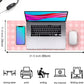 Pink Minimalist Gingham Floral Desk Mat Gaming Mouse Pad Large Cute Pastel Desk Pad Deskmat Kawaii, Women Office Desk Cover Mat, Laptop Computer Keyboard Mat Mousepad Desk Accessories 31.5"x11.8"
