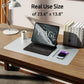 YSAGi Leather Desk Pad Protector, Office Desk Mat, Large Mouse Pad, Non-Slip PU Leather Desk Blotter, Laptop Desk Pad, Waterproof Desk Writing Pad for Office and Home (Silver, 23.6" x 13.8")