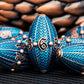 ARUOHHA DND Metal Dice Copper Blue Dragon Egg Dice with Metal Box, Role Playing Game RPG Polyhedral D and D Dice Set D20 D12 D10 D8 D6 D4