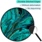 ITNRSIIET Round Mouse Pad with Stitched Edge Premium-Textured Waterproof Non-Slip Rubber Base Desktop Protection Mat Diameter 8.7 inches, Green Marble