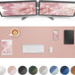 Leather Desk pad Protector,Large Desk mat,Mouse pad,Non-Slip Desk pad,Office Desk Mat,Waterproof Desk boltter, Keyboard mat for Office/Home/Décor (48in*17in, Pink)