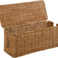 PEMAR Natural Rattan Wicker Cable Management Box, Cable Organizer, 2 Open Slots, Under Desk Cord Organizer, Cover & Hide Power Strips for TV Desk, Computer, Router, USB Hub (Natural Brown Color)