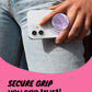 OnTheGrip Cute Natural Seashell Design Round Shape Collapsible Mobile Phone Grip Stand Holder for Smartphone Tablet Cell Phone Accessory (Violet)