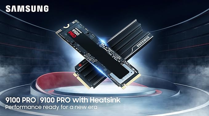 Samsung SSD 9100 PRO 2TB, PCIe 5.0x4 M.2 2280, Seq. Read Speeds Up to 14,700MB/s, Best for AI Computing, Gaming and Heavy Duty Workstations (MZ VAP2T0B/AM)