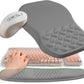 2-in-1 Ergonomic Set, Wave Keyboard Wrist Rest and Massage Slope Mouse Pad Wrist Support, Rebound Memory Foam for Relieve Carpal Tunnel Syndrome and Wrist Pain (Dark Grey)